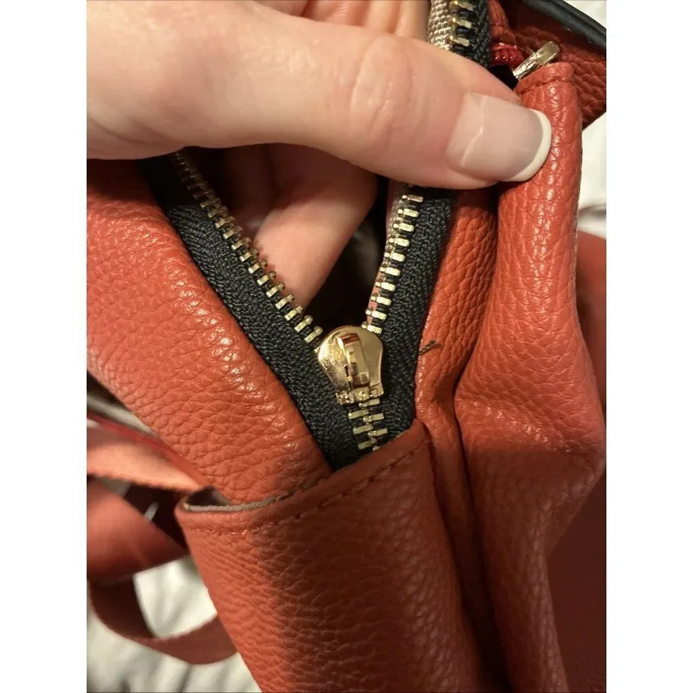 Russet Brown Red Medium Size Vegan Faux Leather Backpack